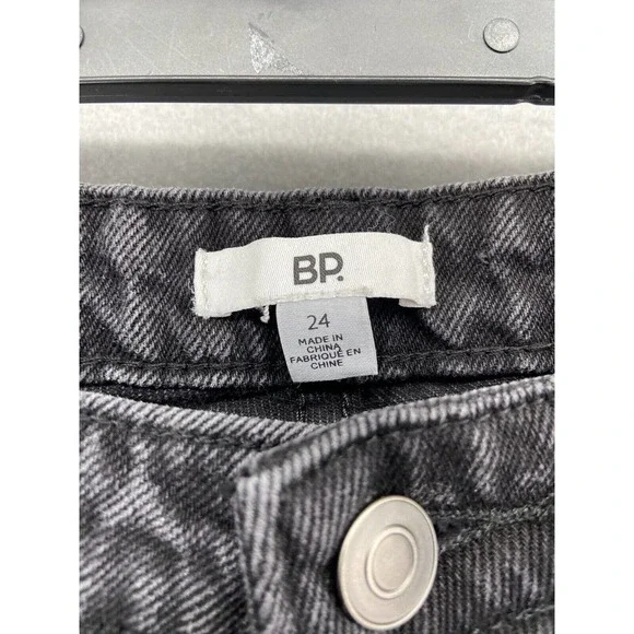 BP Jeans Women's Sz 24 Black Distressed Ripped‎ Wide Leg Pockets Low Rise NWT - Picture 9 of 13